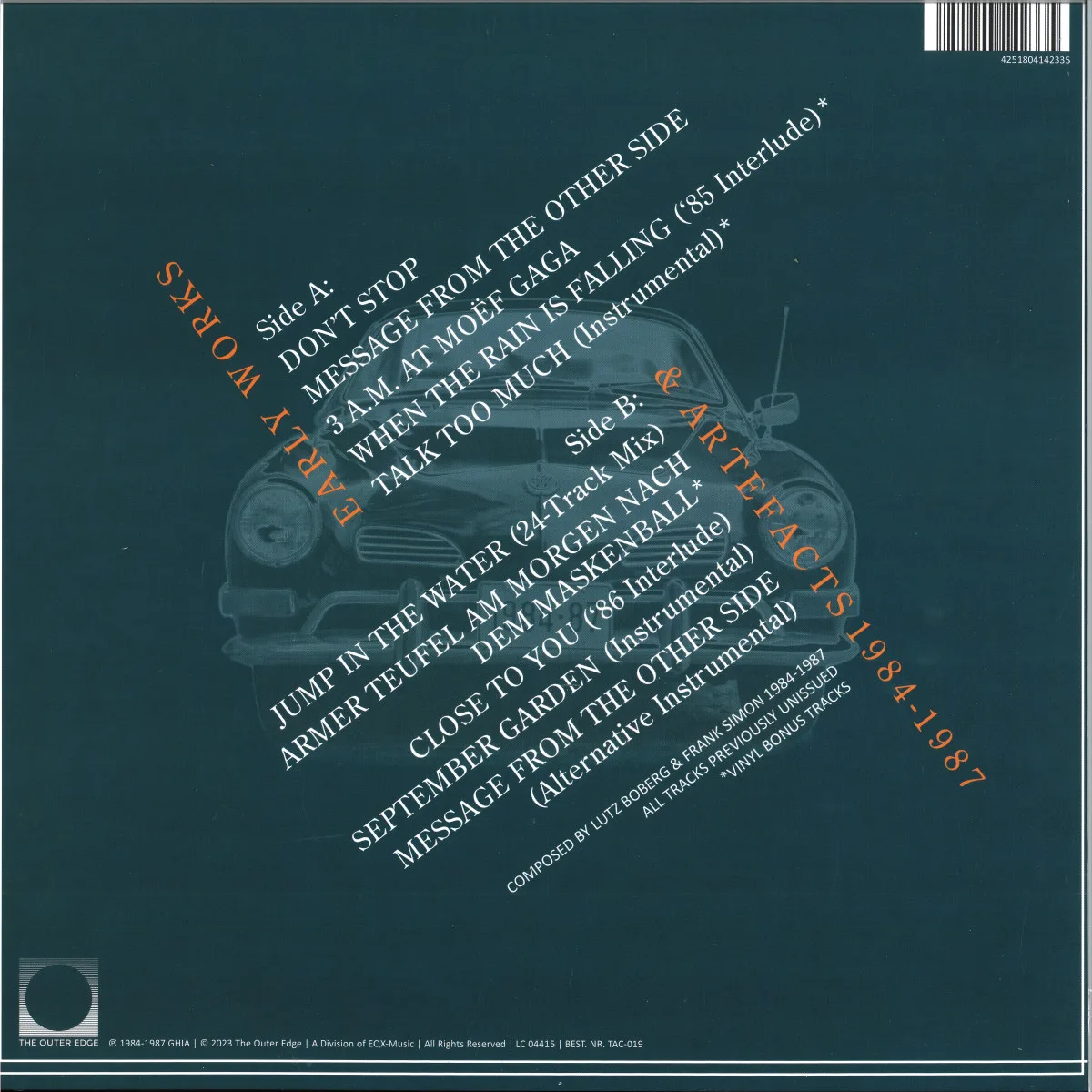 Back cover — Ghia — Don't Stop LP