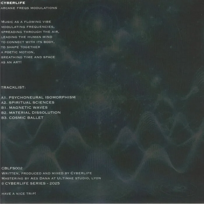 Back cover — CYBERLIFE — Arcane Freqs Modulations