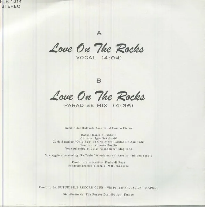 Back cover — I COCCODRILLI feat KASHMERE — Love On The Rocks