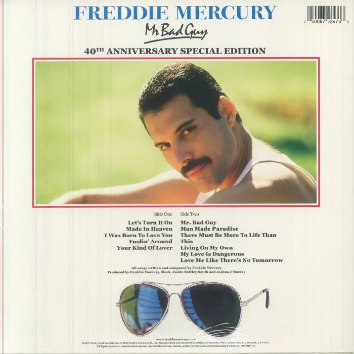 Back cover — Freddie MERCURY — Mr Bad Guy (40th Anniversary Edition) (half speed remastered)