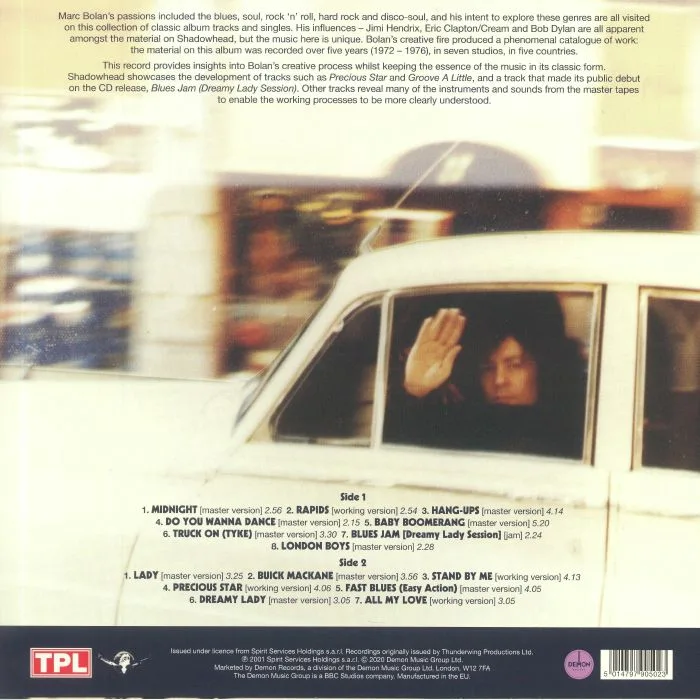 Обратная сторона обложки — Marc BOLAN / T REX — Shadowhead (reissue)