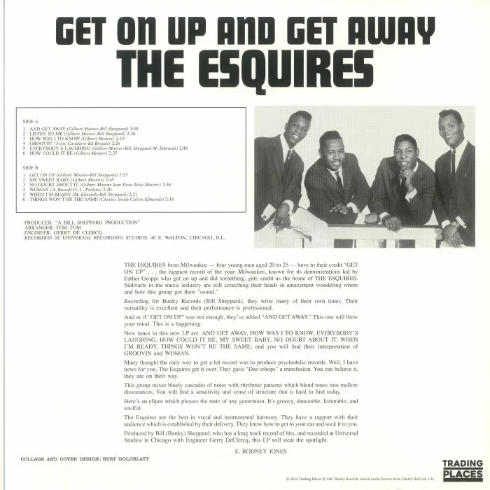 Обратная сторона обложки — The ESQUIRES — Get On Up & Get Away (reissue)