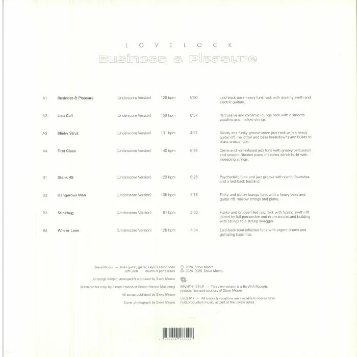 Back cover — LOVELOCK — Business & Pleasure