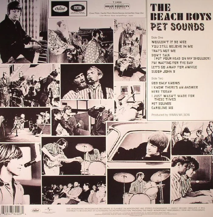 Обратная сторона обложки — The BEACH BOYS — Pet Sounds (mono)