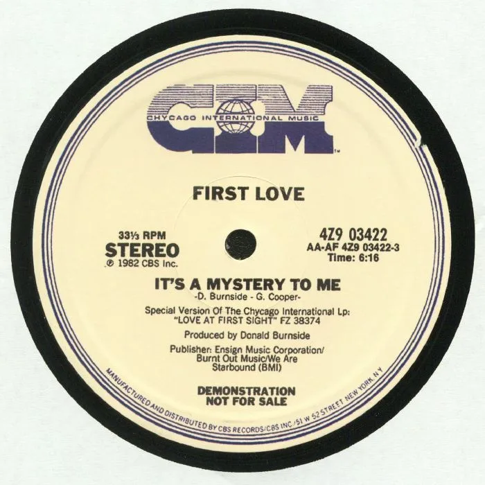 Обратная сторона обложки — FIRST LOVE — It's A Mystery To Me (reissue)