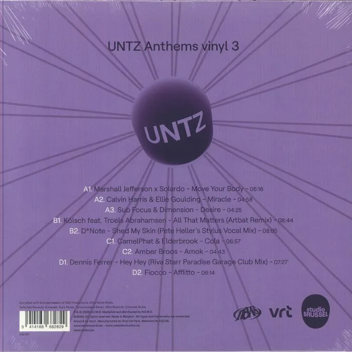 Back cover — VARIOUS — UNTZ Anthems Vinyl 3