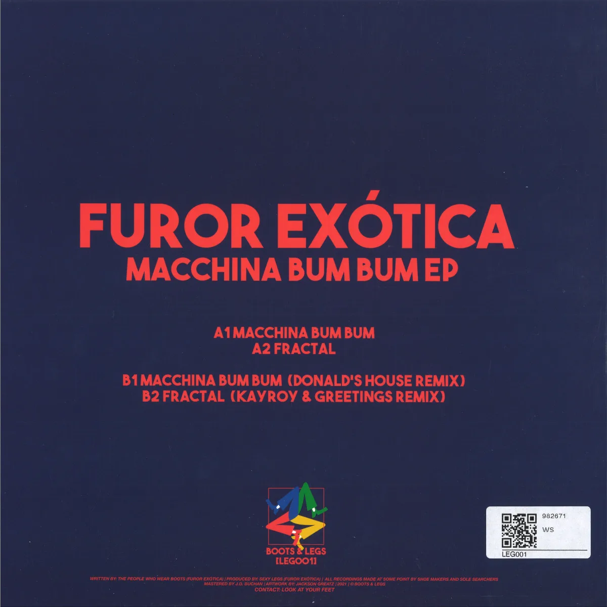 Back cover — Furor Exótica — MACCHINA BUM BUM EP