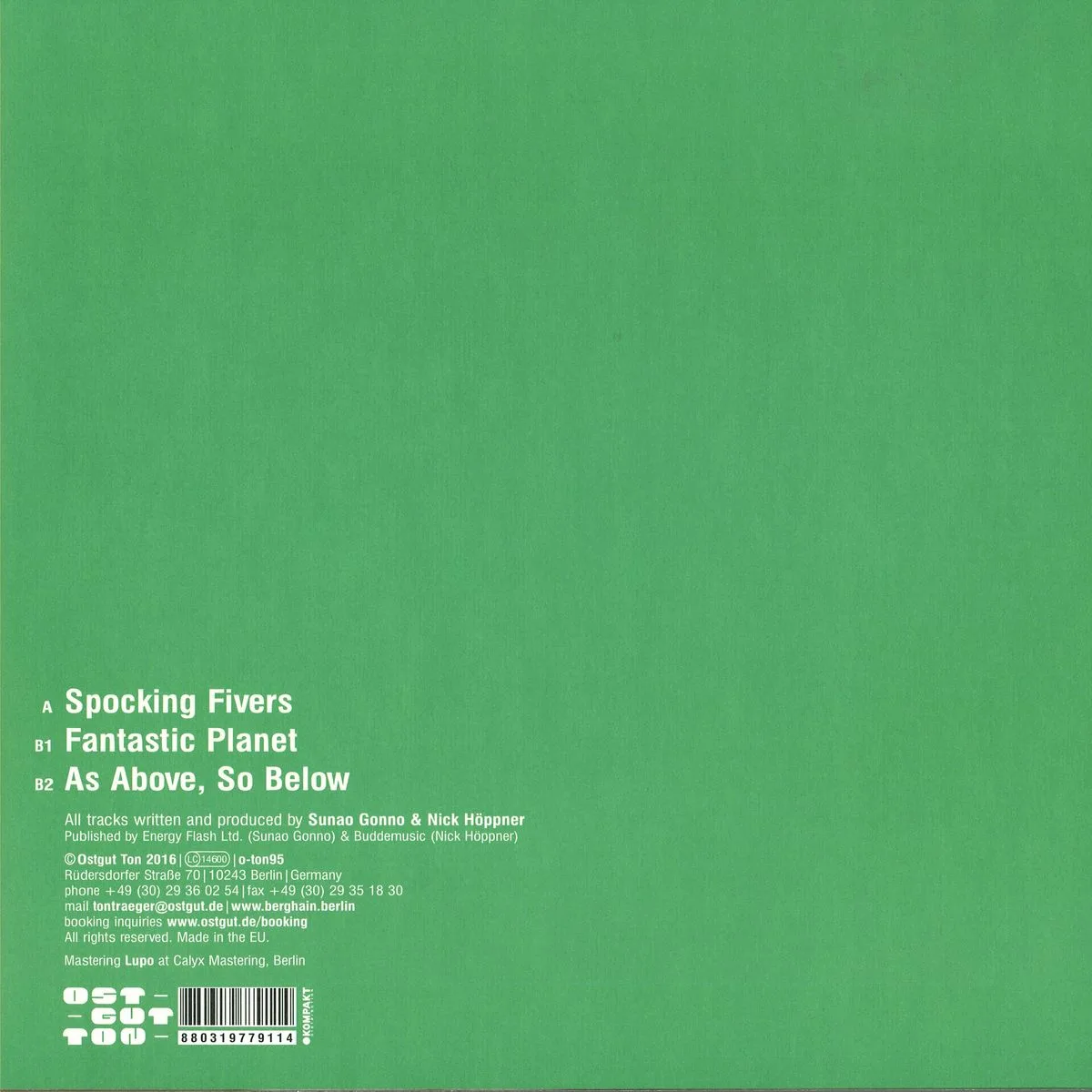Back cover — Gonno&Nick Höppner — Fantastic Planet Ep