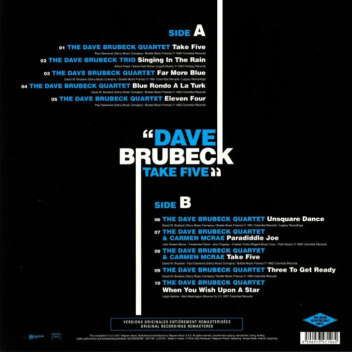 Back cover — Dave BRUBECK — Take Five (reissue)