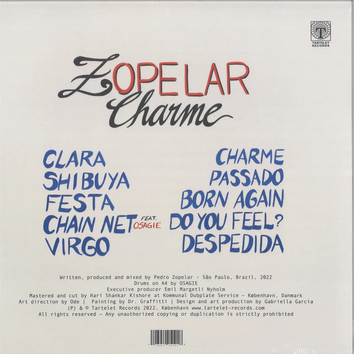 Back cover — Zopelar — Charme LP