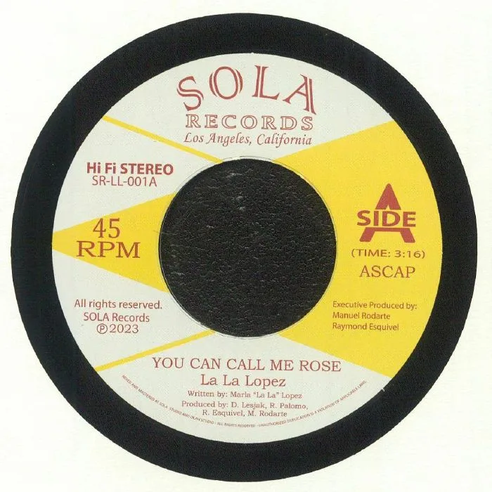 Лицевая сторона обложки — LA LA LOPEZ — You Can Call Me Rose