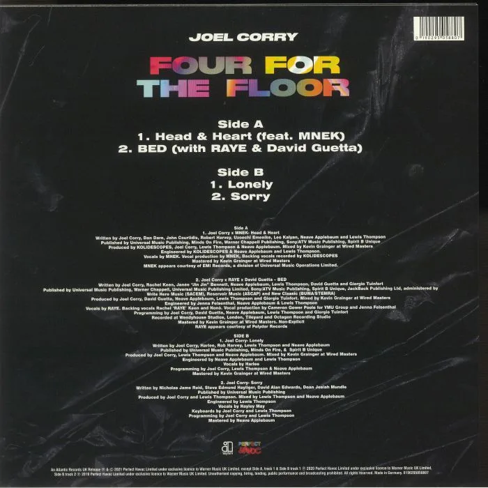 Обратная сторона обложки — Joel CORRY — 4 For The Floor (Record Store Day RSD 2021)
