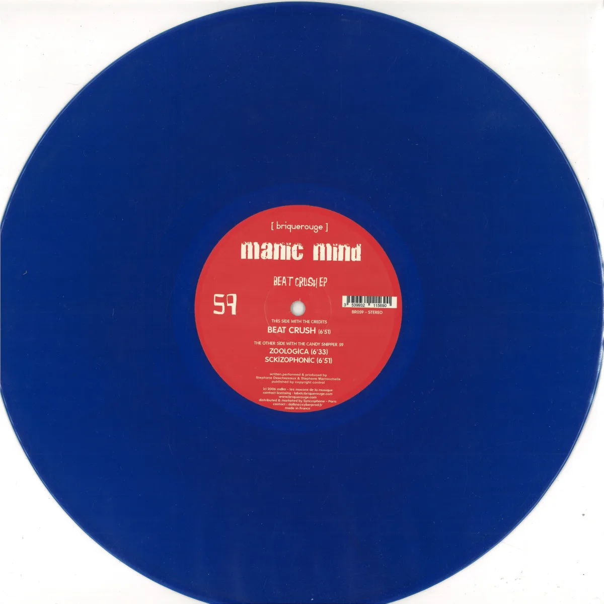 Back cover — Manic Mind — Beat Crush EP
