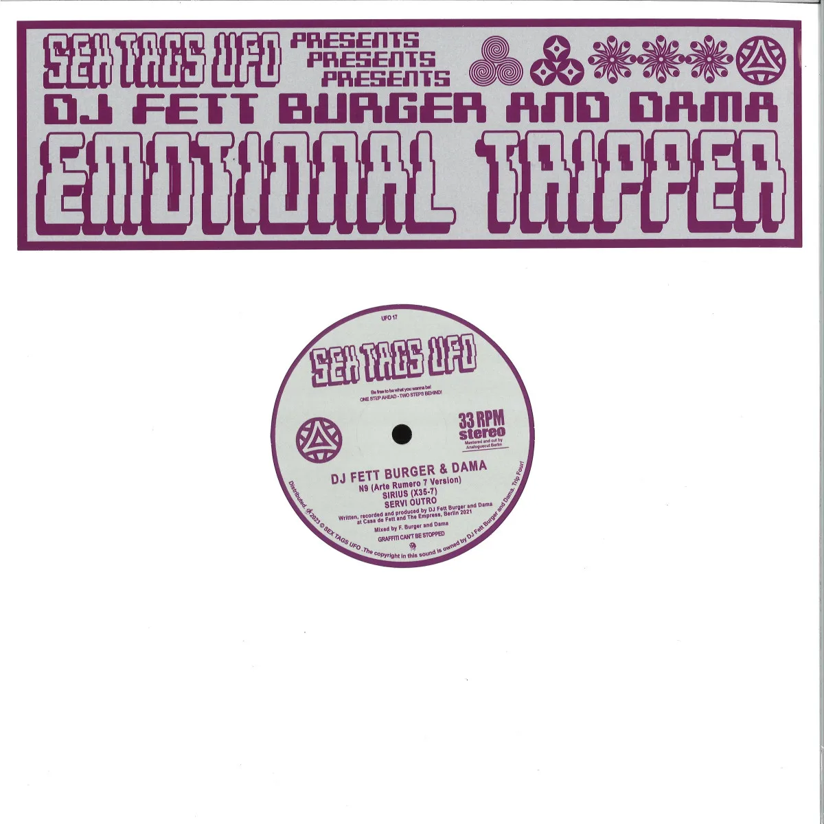Лицевая сторона обложки — Dj Fett Burger&Dama — Emotional Tripper 2x12"