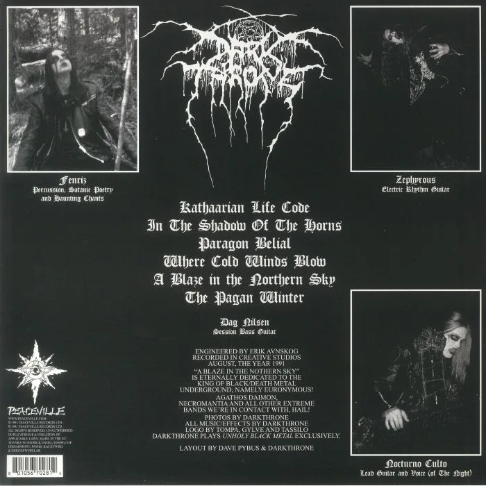 Back cover — DARKTHRONE — A Blaze In The Northern Sky (30th Anniversary Edition)