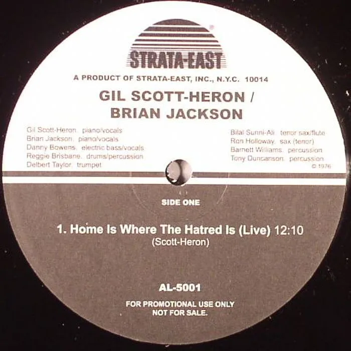 Лицевая сторона обложки — Gil SCOTT HERON / BRIAN JACKSON — Home Is Where The Hatred Is (live)