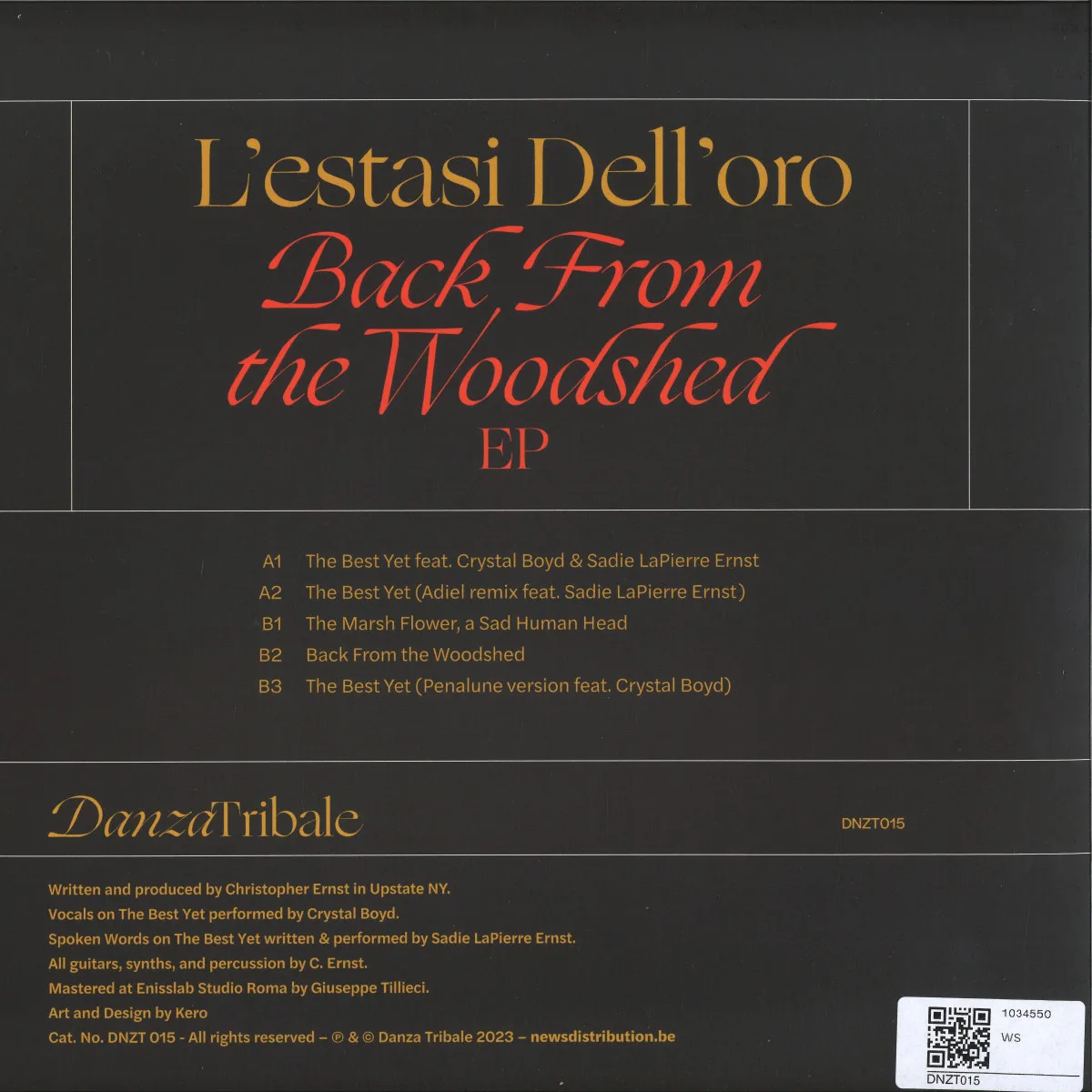 Обратная сторона обложки — L'ESTASI DELL'ORO — BACK FROM THE WOODSHED