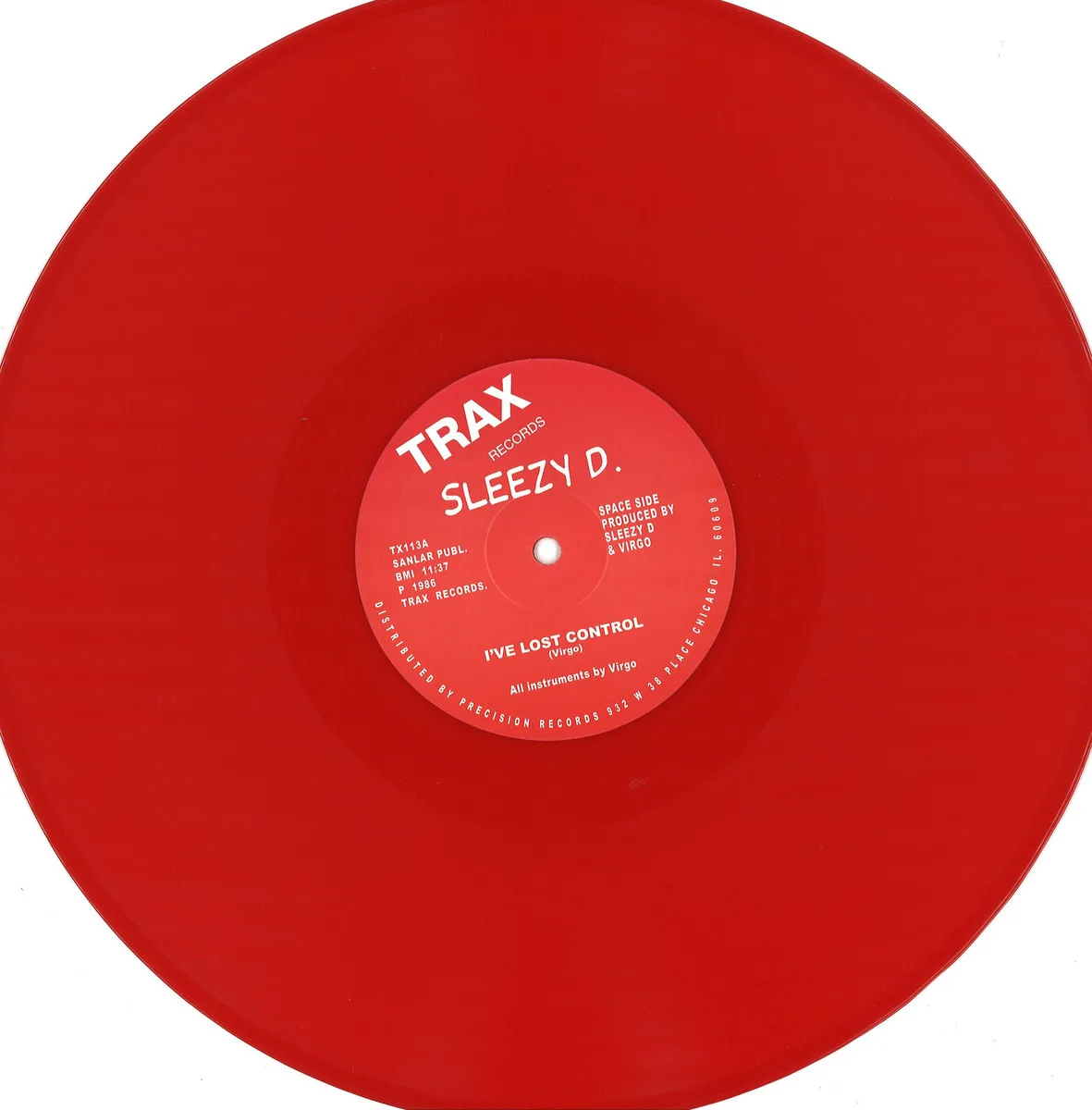 Front cover — Sleezy D,Marshall Jefferson — I've Lost Control (Red Vinyl Repress)