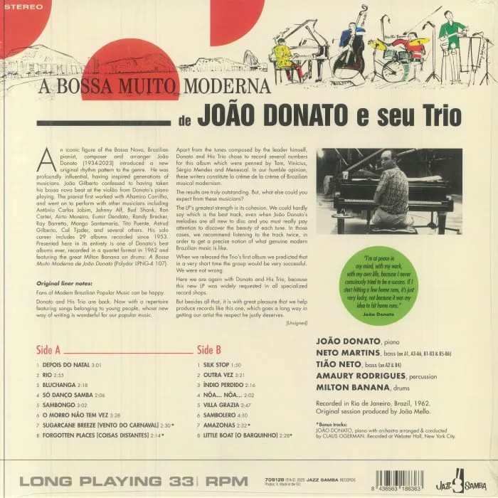 Обратная сторона обложки — Joao DONATO & SEU TRIO — A Bossa Muito Moderna (reissue)