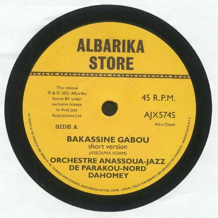 ORCHESTRE ANASSOUA JAZZ DE PARAKOU NORD DAHOMEY — Bakassine Gabou
