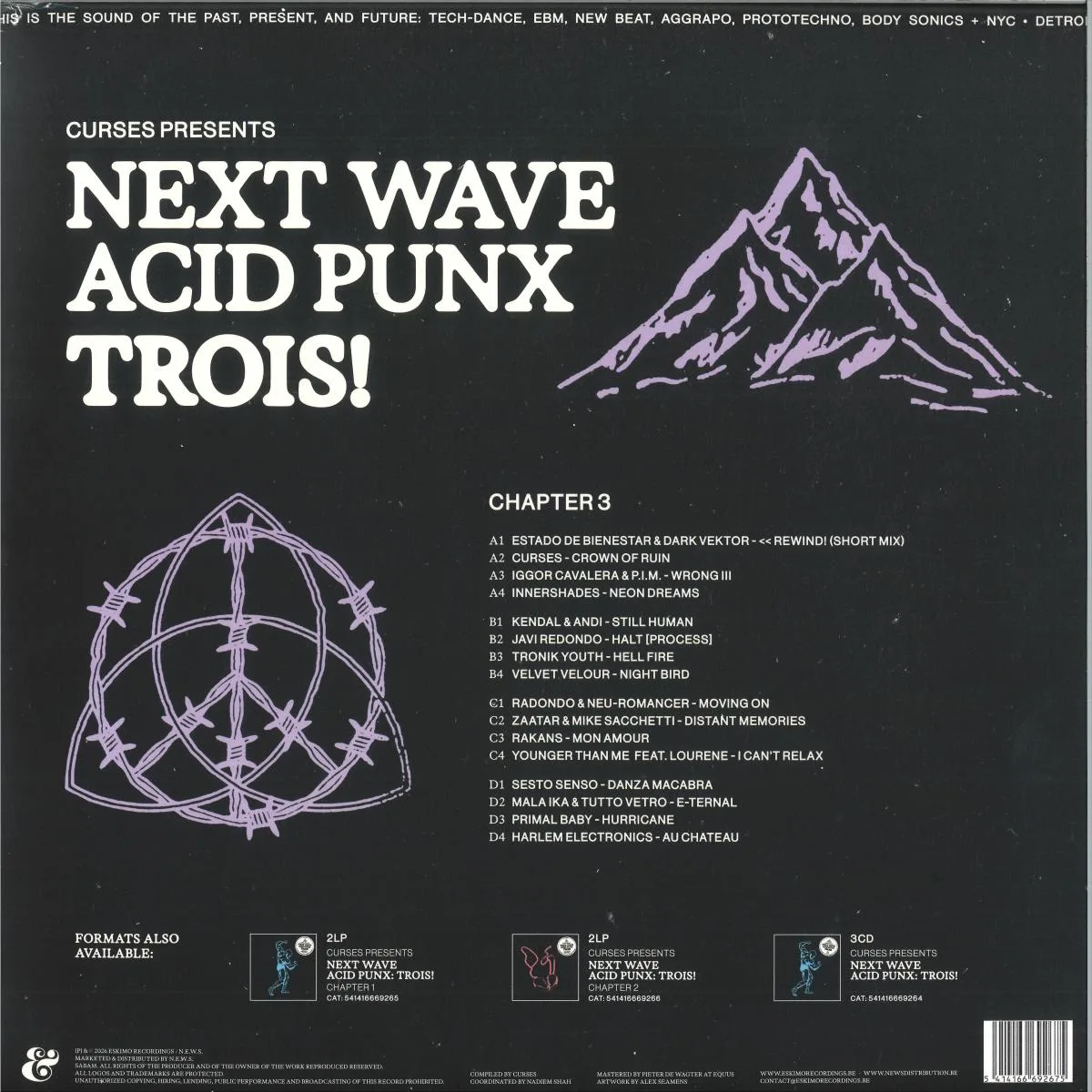 Обратная сторона обложки — CURSES — NEXT WAVE ACID PUNX TROIS - CHAPTER 3 LP 2x12"