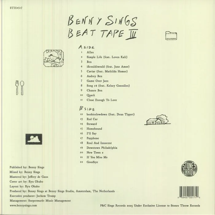 Back cover — BENNY SINGS — Beat Tape III