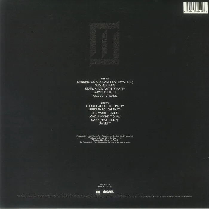 Back cover — MAJID JORDAN — Wildest Dreams (reissue)