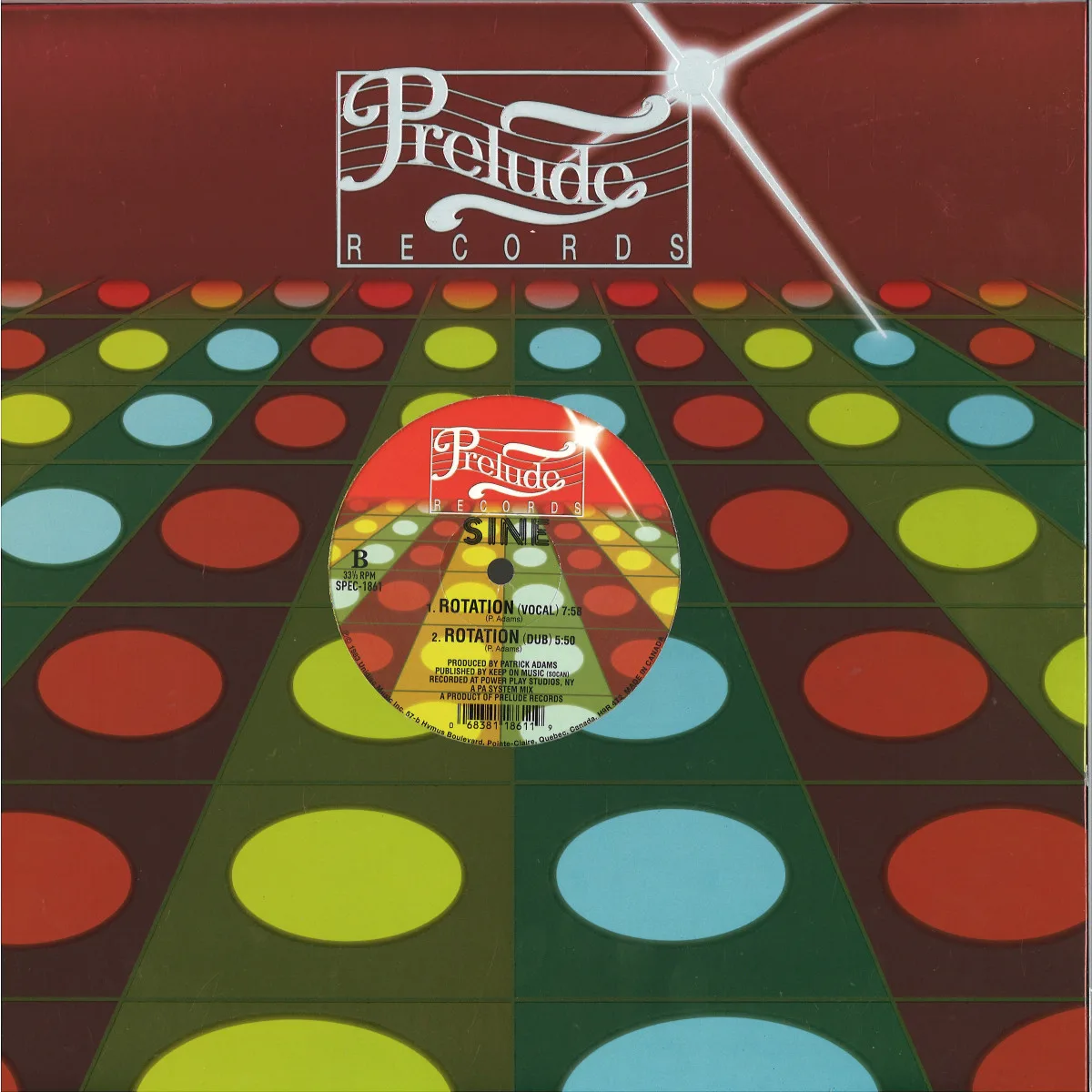 Back cover — Sine(Patrick Adams) — Happy Is The Only Way