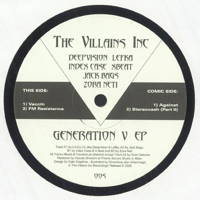 Front cover — UGUAGLIO / JACK BAGS / INDEXCASE / X BEAT / ZORA NETI — Generation V EP