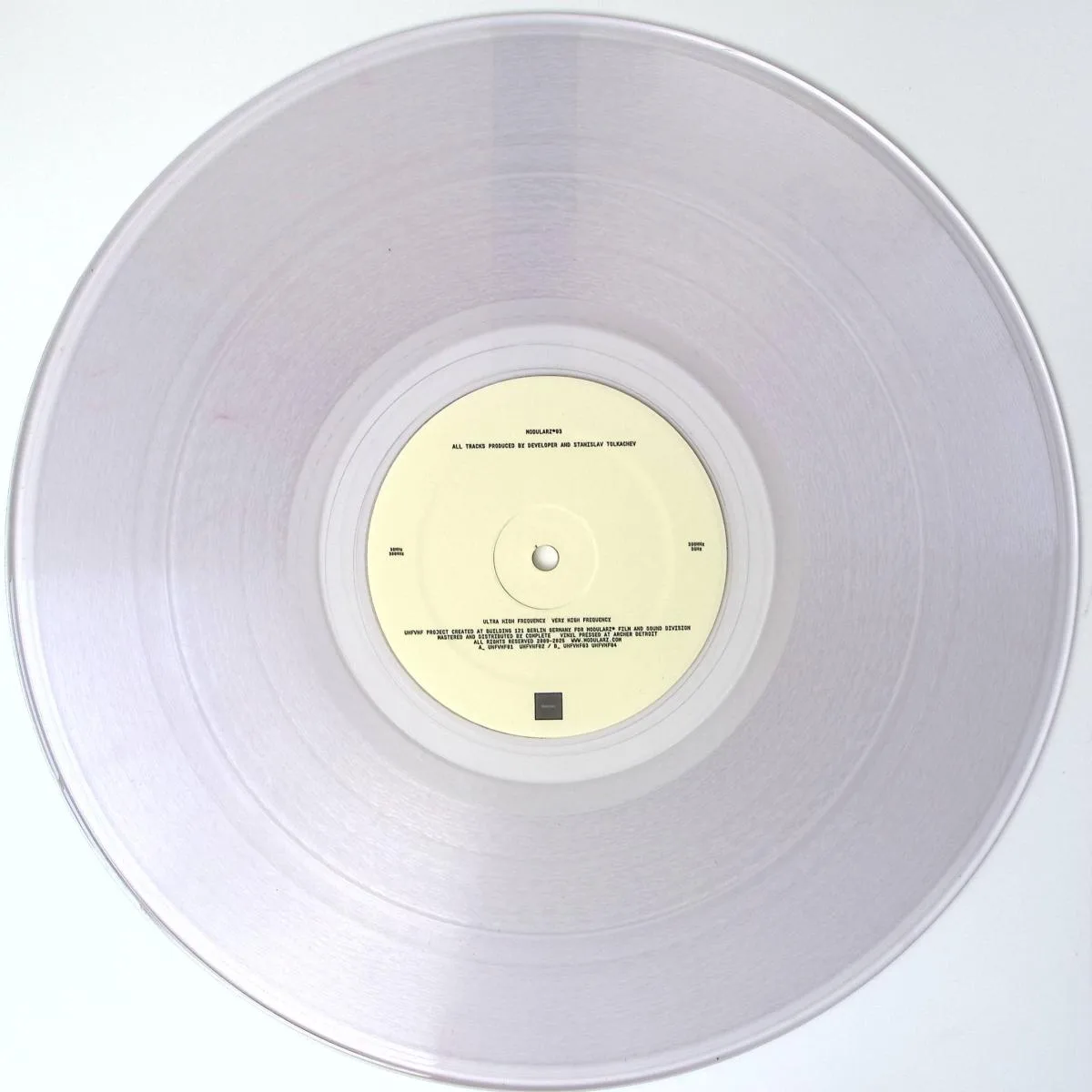 Back cover — DEVELOPER & STANISLAV TOLKACHEV — UHFVHF (EP)– A Sonic Exploration of Analog and Digital Frequencies