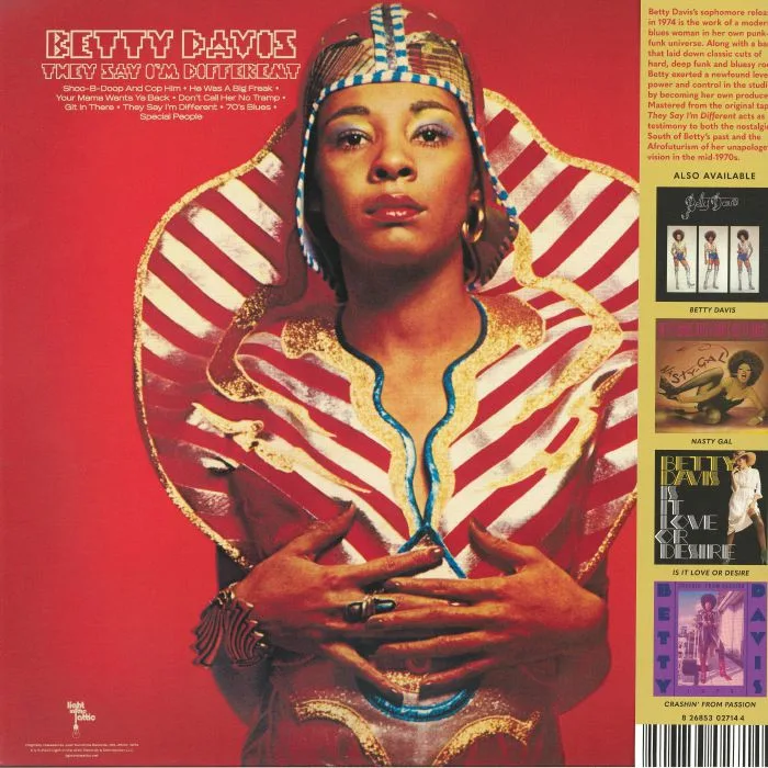 Обратная сторона обложки — Betty DAVIS — They Say I'm Different (remastered)