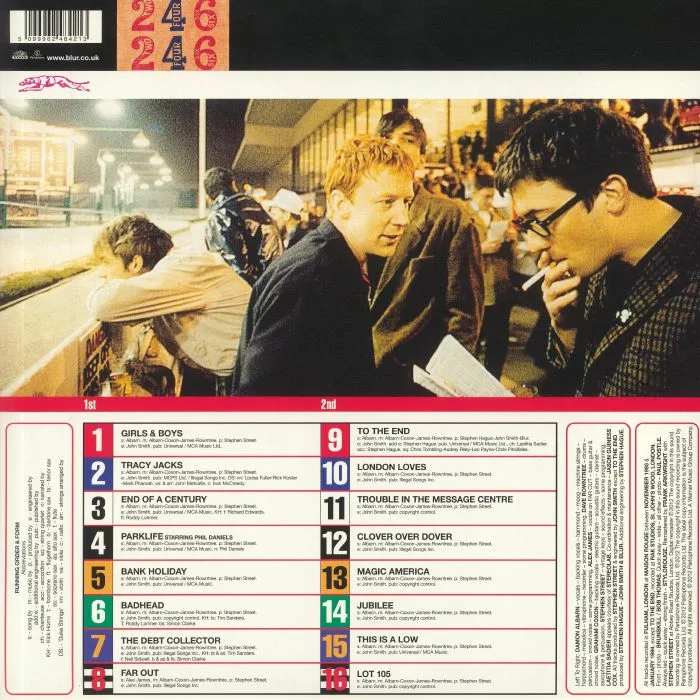 Back cover — BLUR — Parklife