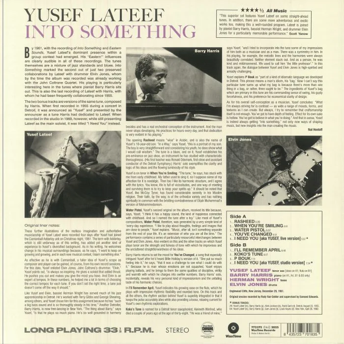 Обратная сторона обложки — Yusef LATEEF — Into Something