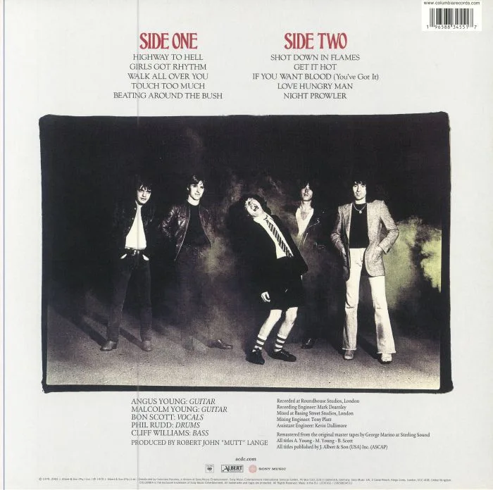 Обратная сторона обложки — AC / DC — Highway To Hell (AC / DC 50th Anniversary Edition)