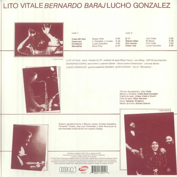 Обратная сторона обложки — Lito VITALE — Vitale Baraj Gonzalez (reissue)