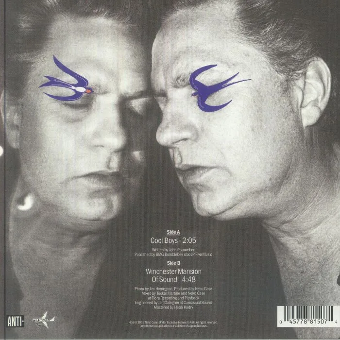 Обратная сторона обложки — Neko CASE — Cool Boys (Record Store Day RSD 2026)
