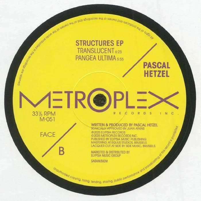 Back cover — Pascal HETZEL — Structures EP