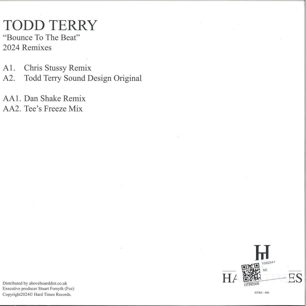 Back cover — Todd Terry presents Sound Design — Bounce To The Beat