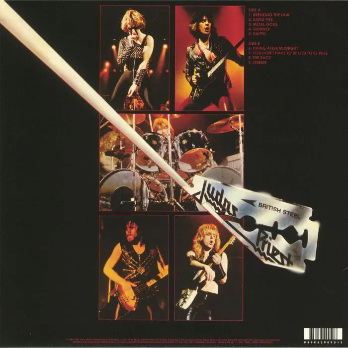 Back cover — JUDAS PRIEST — British Steel (reissue)
