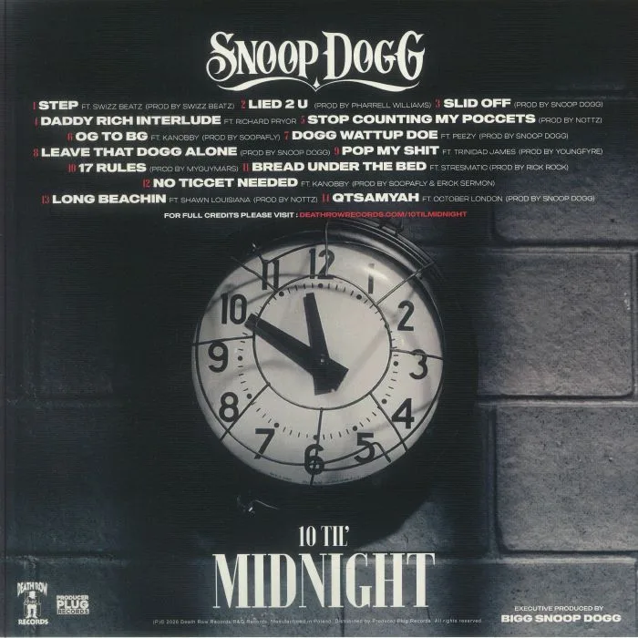 Back cover — SNOOP DOGG — 10 Til' Midnight