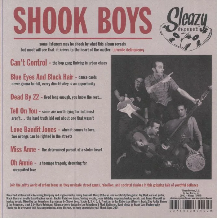 Back cover — SHOOK BOYS — Shook Boys