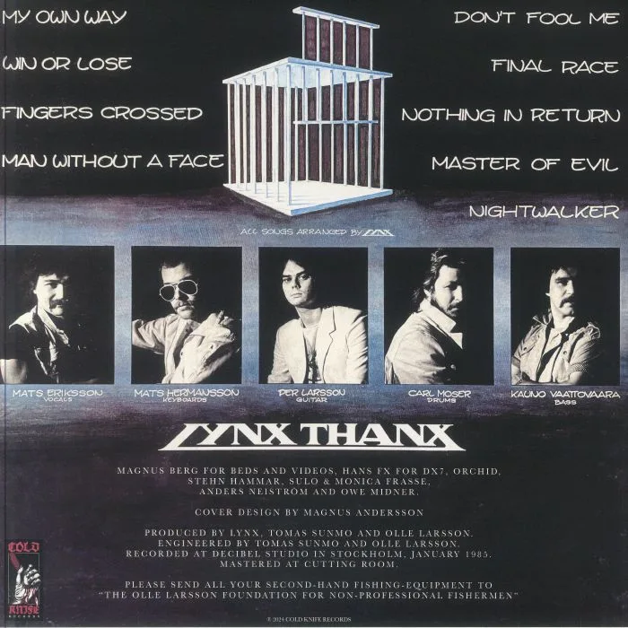 Back cover — LYNX — Caught In The Trap (reissue)