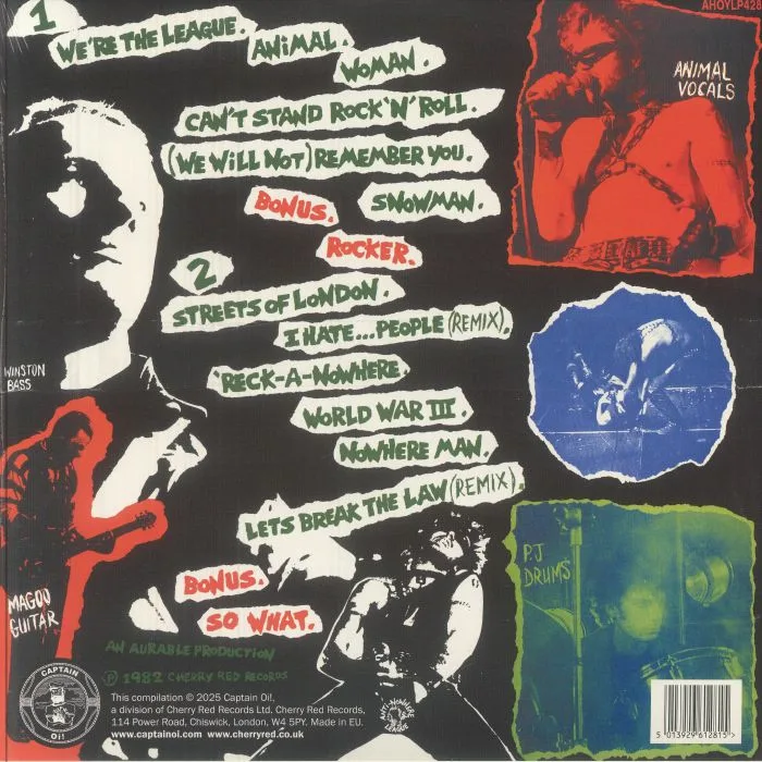 Back cover — ANTI NOWHERE LEAGUE — We Are The League (reissue)