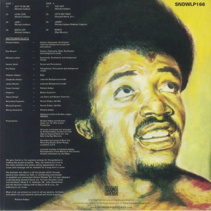 Обратная сторона обложки — Rick ASIKPO / AFRO FUSION — Got To Be Me (reissue)