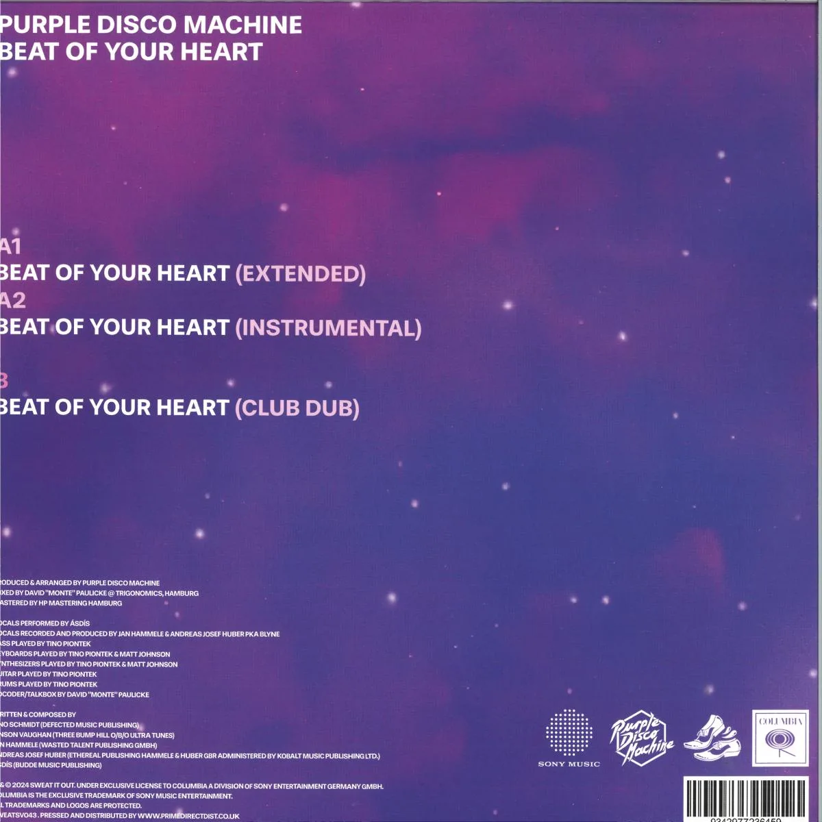 Back cover — Purple Disco Machine / ASDIS — Beat Of Your Heart