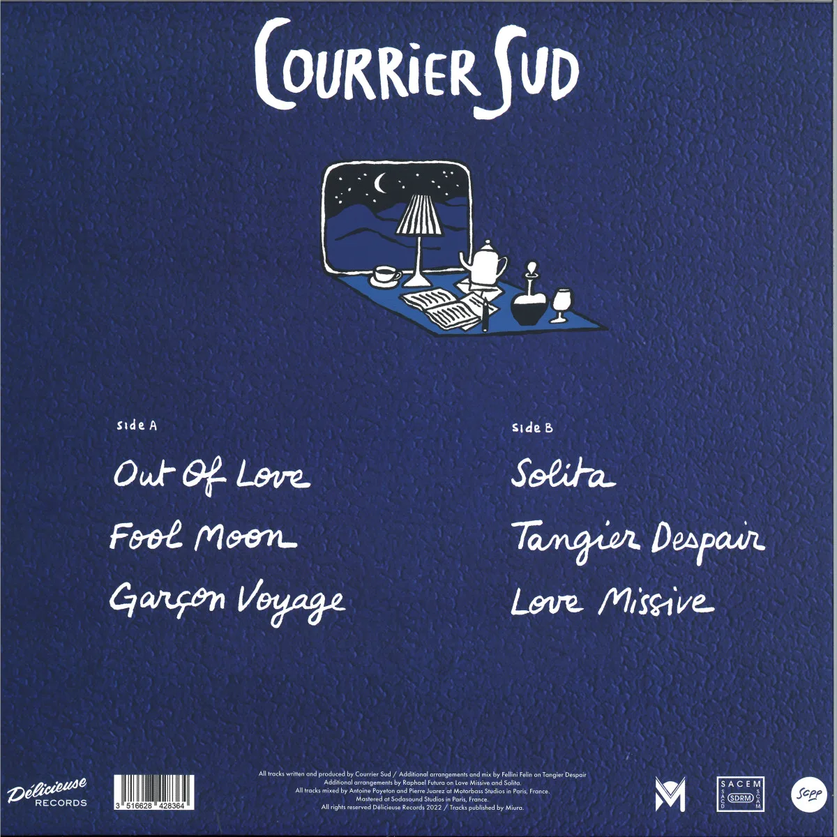Back cover — Courrier Sud — Garçon Voyage EP