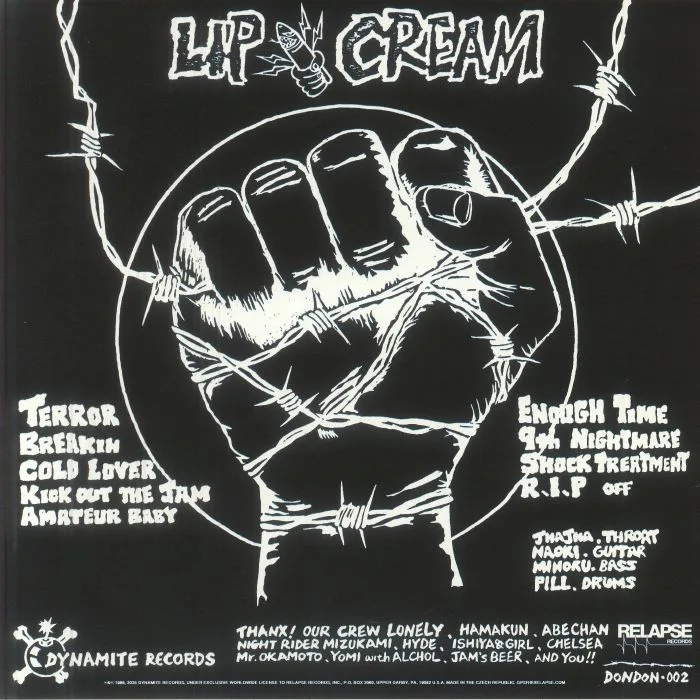 Back cover — LIP CREAM — 9 Shocks Terror