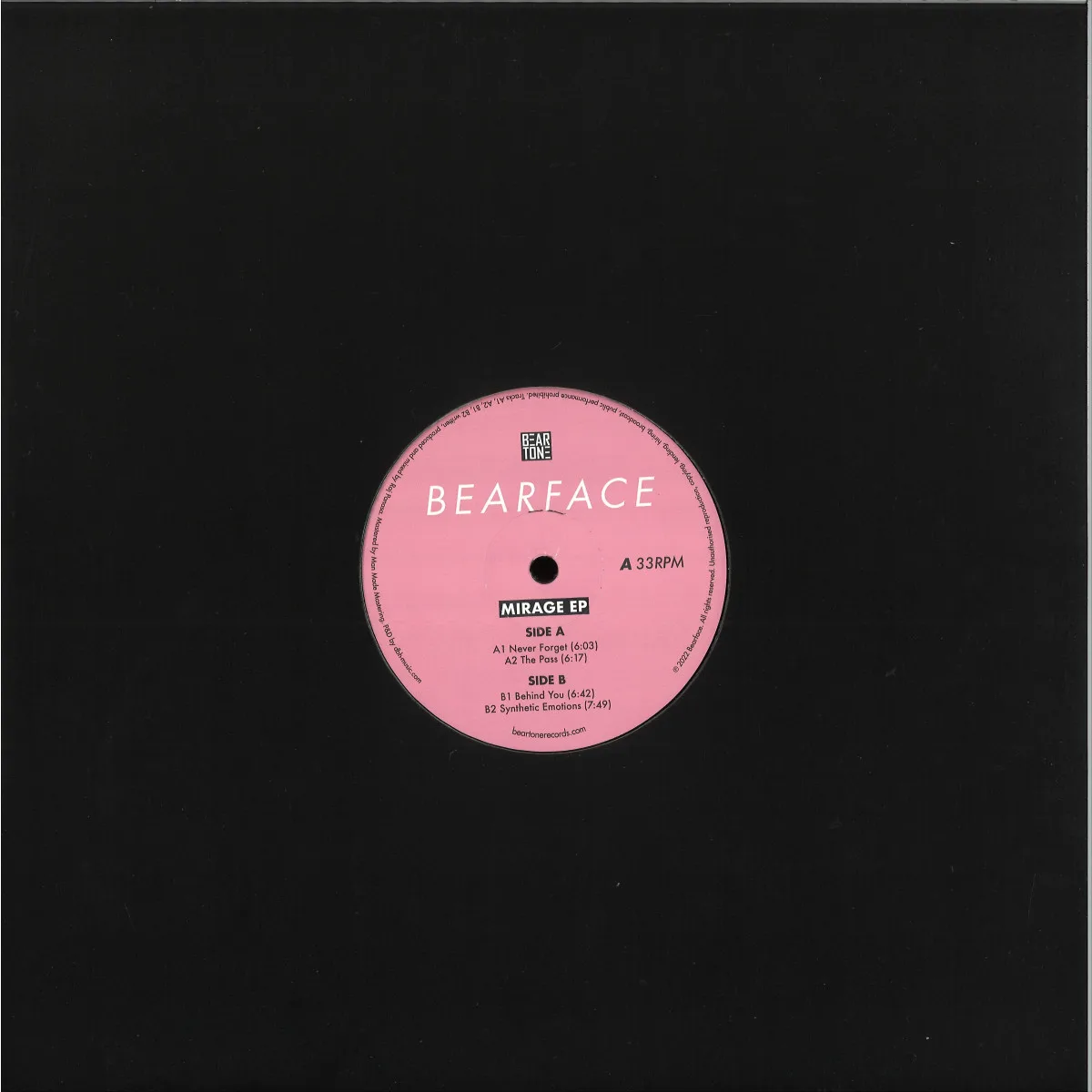Обратная сторона обложки — Bearface — Mirage EP