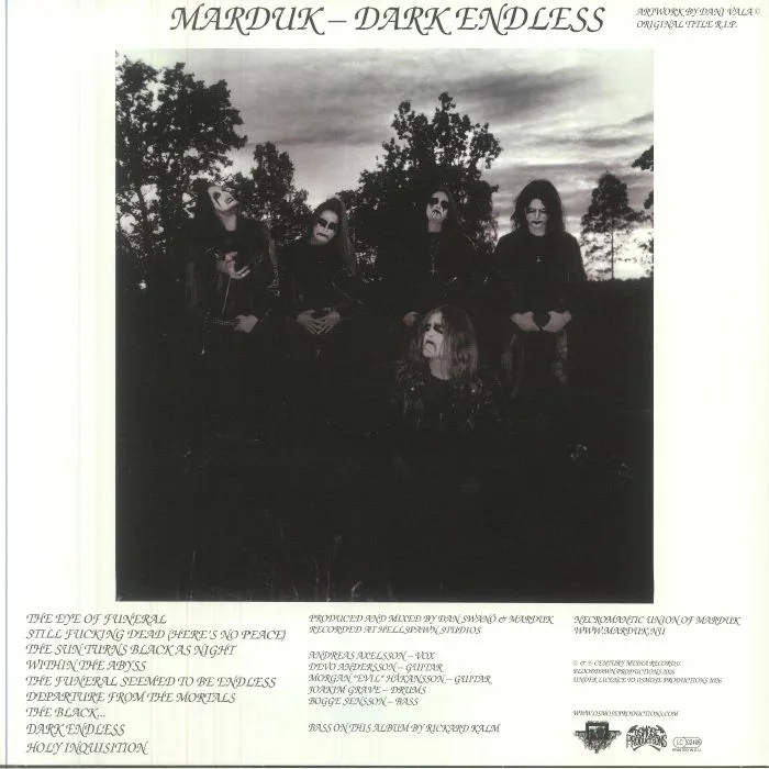 Обратная сторона обложки — MARDUK — Dark Endless (reissue)