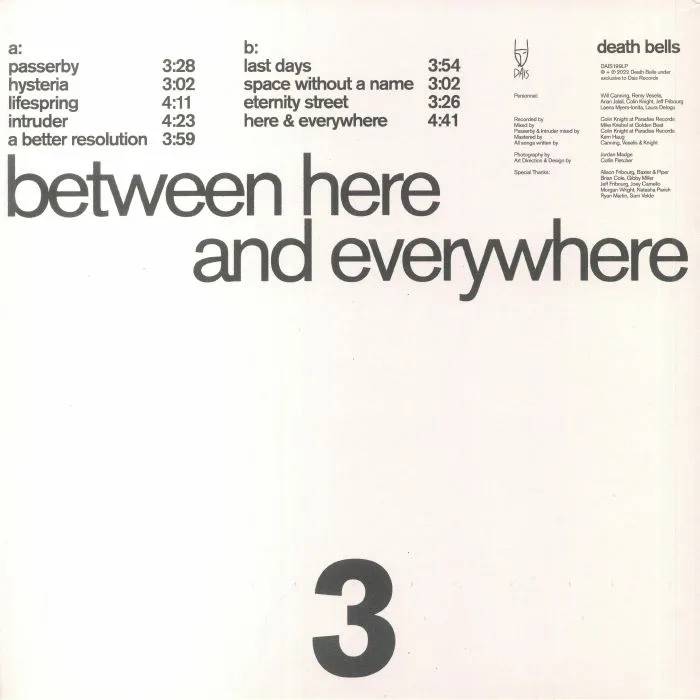 Back cover — DEATH BELLS — Between Here & Everywhere